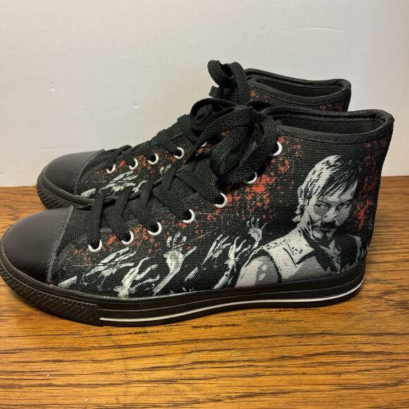 Walking Dead Daryl Dixon Women\'s 6 High Top Sneakers Custom Canvas Casual